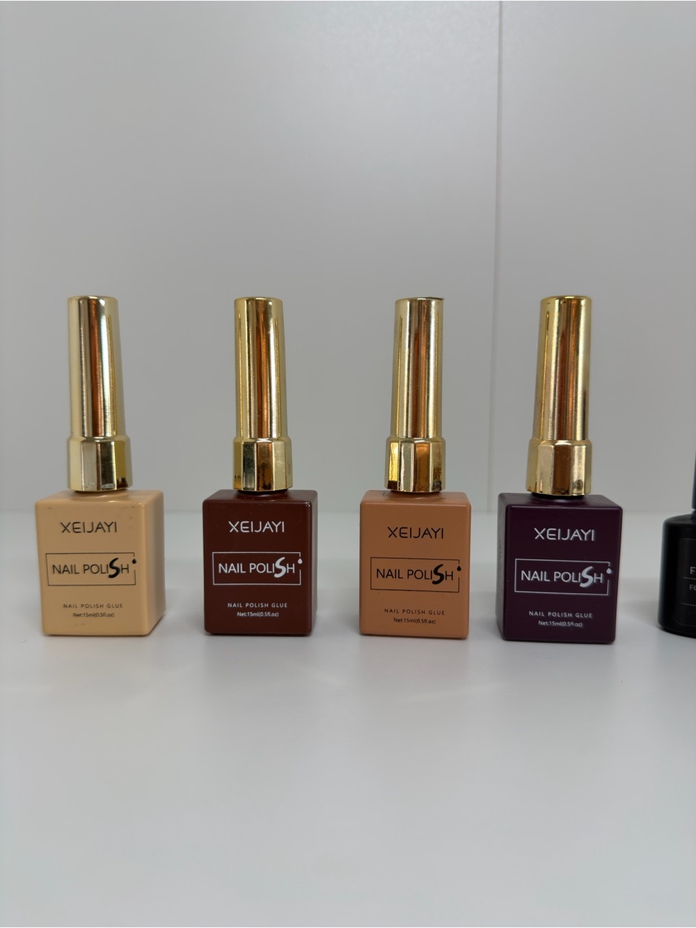 Women Nail Polish Set — Beige, Brown, Tan, Plum Shades